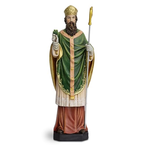 Estatua de San Patricio 10.5" H en Resina Pintada