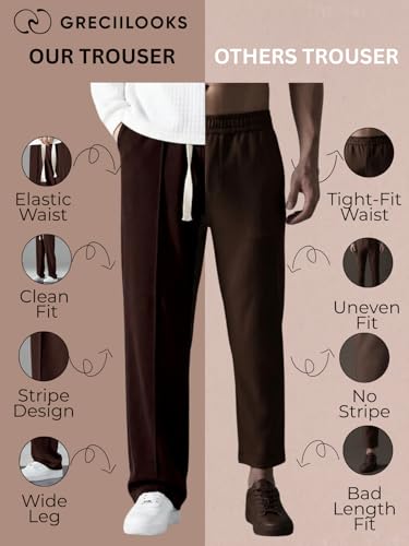 Image of GRECIILOOKS Men's Lycra Cargo Track Pants - Loose Fit Joggers for Men | Korean Style Travel & Lounge Wear with Pockets (Available in Plus Size)