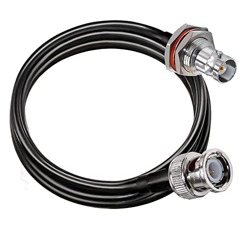 TUOLNK BNC Jumper Cable RG58 BNC Male to BNC Female Bulkhead Low Loss 50 ohm CB Radio Coax Cable 6.6ft(2M) Wifi Antenna Extension Cable for HAM Radio Antenna Security CCTV System