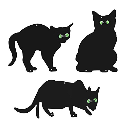 Ejoyous Cat Scarers for Gardens 3Pcs Black Metal Cat Scarers that Really Work