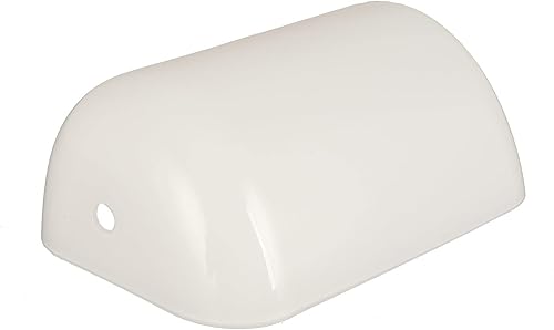 Anmire Bankers - Pantalla de repuesto para lámpara o pantalla de farmacia, lámpara de biblioteca tradicional blanca de cristal, lámpara de