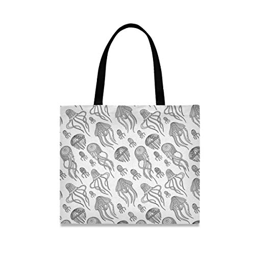 LUPINZ - Bolso de mano de lona para mujer, diseño de peces amarillos, multicolor, Talla única