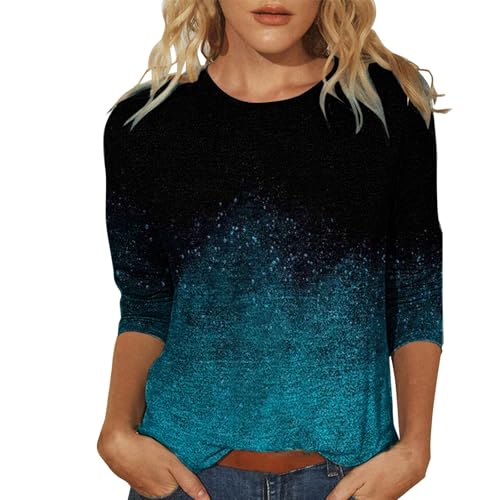 Camiseta de manga larga para mujer, cuello redondo, estampado flo...