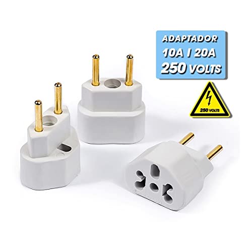 Kit com 10 Adaptadores De Tomada Plug Para 10a e 20a Até 250v T Bob Love - Plugue Bivolt 110v 220v B