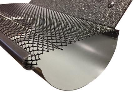 Hallett KwikFit Half Round Small Hole Gutter Screen - 6”, Black Powder-Coated Steel (100 ft. Carton)