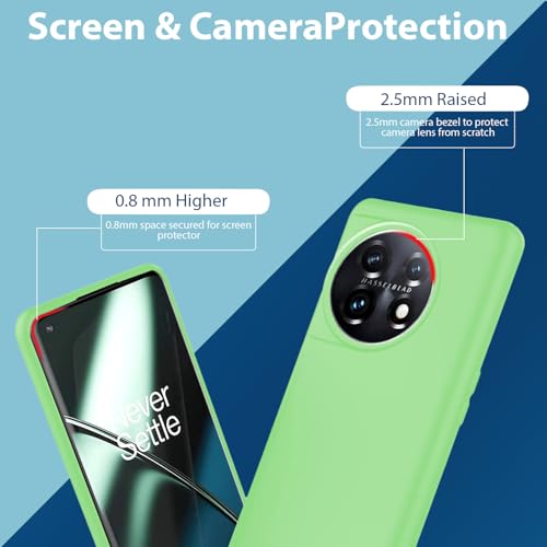Image of LIRAMARK Liquid Silicone Soft Back Cover Case for OnePlus 11 5G / 1+11 5G (Mint Green)