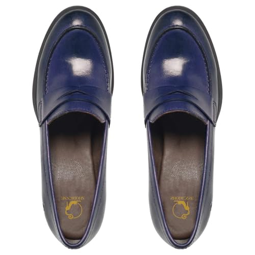 Image of SHODENSE Women Vintage Chunky Heel Loafers Pumps Platform Round Closed Toe Oxford Shoes Burnished Patent Matte Suede Slip On Dress Loafer Block Stacked Heels Office Formal Work Business 4-11 M US