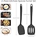 Coukre 2 Pack Silicone Spatula Set, High Heat Resistant, BPA Free Kitchen Spatula, Solid & Slotted Turner for Non-Stick Pans, Sautéing, and Flipping (2, PureBlack)