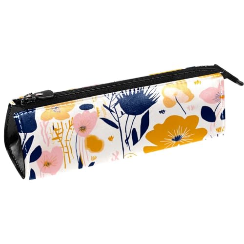 Astuccio estetico Scatola di matita Modello di fiore vettoriale Piccola Pouchhh giallo