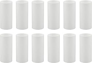 Creative Hobbies 2 Inch Tall White Plastic Candle Covers Sleeves Chandelier Socket Covers - Pack of 12 - Slip Over E12 Candelabra Base Sockets