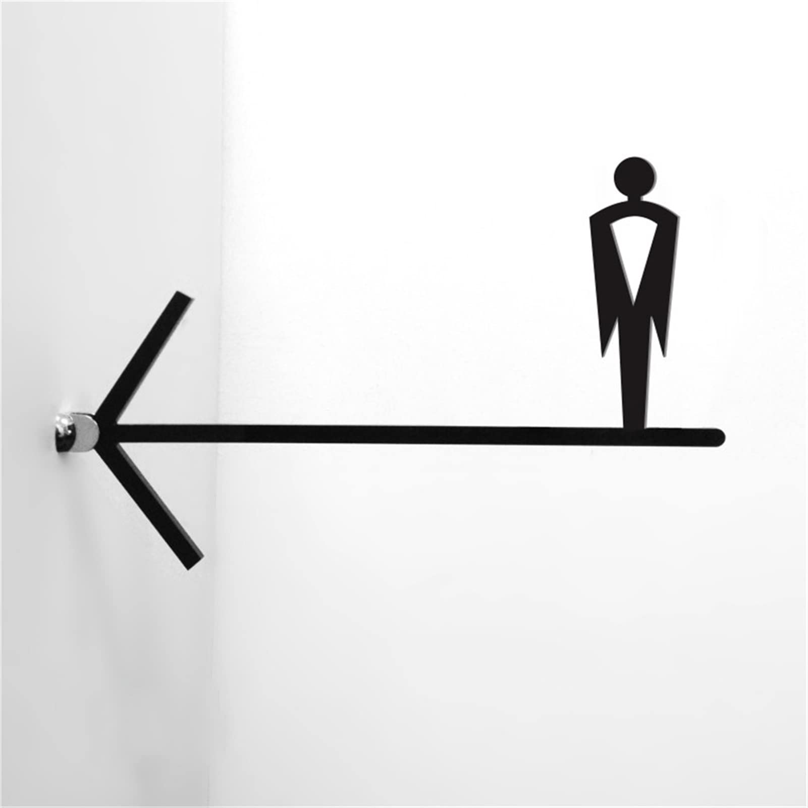 Letrero de baño de Doble Cara para Hombres y Mujeres, Letrero de Flecha para Inodoro, Placa de guía para Inodoro, Tarjeta de guía para Inodoro, Placa acrílic(I