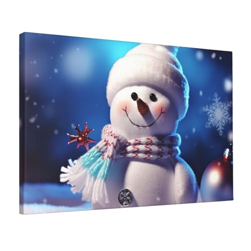 Impression sur toile bonhomme de neige YoupO pour réveiller la magie de Noël en famille