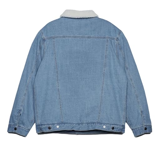 Chaqueta de mezclilla para hombre DGHM-JLMY, acolchada con sherpa miniatura 6