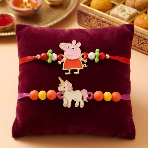 Image of TIED RIBBONS Rakhi for Kids Boy - Set of 2 Premium Designer Rakhi for Kids Boys Baby Brother with Roli Chawal - for Rakshabandhan