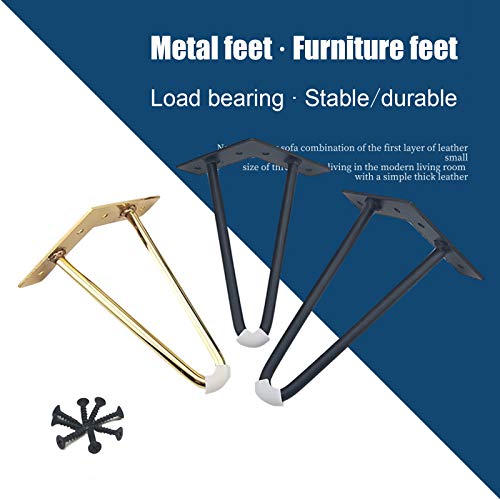 Metalowe nogi do spinek do włosów, pogrubione żelazo 18 cm dla stabilnego wsparcia, solidnie spawane, łatwe do czyszczenia, stylowe galwanizowane wykończenie