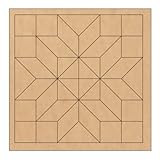 Diamond Flower Barn Quilt Wood Pattern Kit, Blanket Block DIY Wall Art, Unfinished Paintable Patchwork Square (18 inches) AVTRBoutique