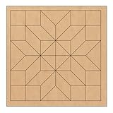 Unfinished Barn Quilt Square Wooden Sign, Country Decor Canvas Quilts Blocks (12 inches, Diamond Flower)