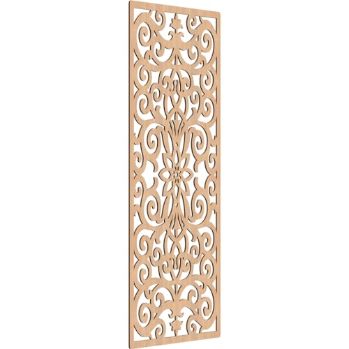 Image of Buel Decorative Pierced Fretwork Wood Wall Panels, 31 3 /8 inchW x 79 3 /8 inchH x 1 /4 inchT, Hickory