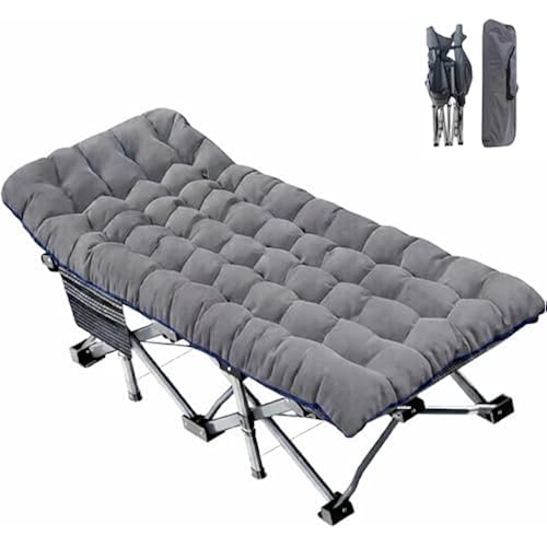 ABORON XXL Camping Cot for Adults, Oversized 78"×32" Folding Camping Bed, 900LBS Heavy Duty Outdoor Sleeping Cot with Mattress Pad, 1200D Oxford, Portable with Carry Bag