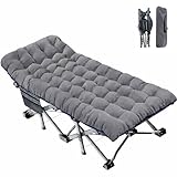 ABORON XXL Camping Cot for Adults, Oversized 78"×32" Folding Camping Bed, 900LBS Heavy Duty Outdoor Sleeping Cot with Mattress Pad, 1200D Oxford, Portable with Carry Bag