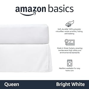 Amazonbasicslightweightpleatedbedskirtqueenbrightwhitesolid  Urban Country Home Decor Amazon basics lightweight pleated bed skirt queen bright white solid  urban country home decor