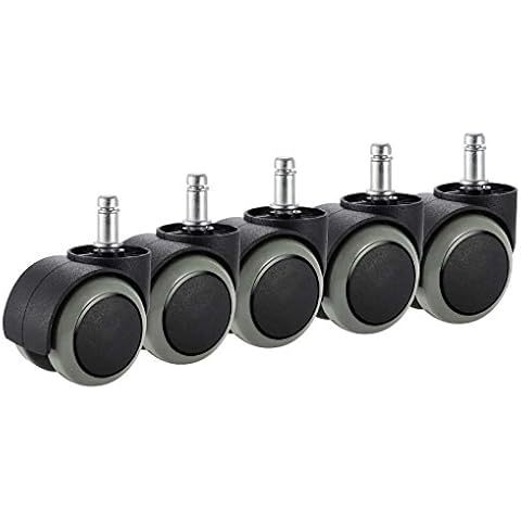PChero Office Chair Caster Wheels, 5 Packs Furniture Casters, Fit IKEA Chair ONLY (Stem Diameter: 10mm, Stem Length: 22mm) - Heavy Duty 330lbs Cover