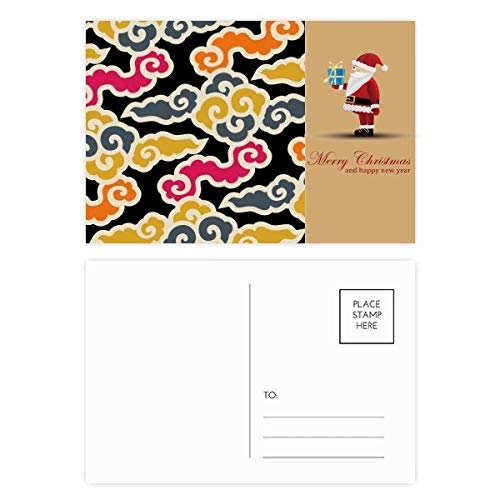 Cartes postales style japonais chinois avec nuages père Noël, lot de 20 pièces pour correspondance
