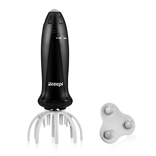 Ikeepi Scalp Massager, Vibration Head Massager for Stress Relaxation, Hair Stimulation, 2 Different Massage Heads- Massaging Face, Neck, Back &Legs