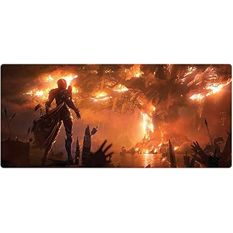 Envysun Gaming Mouse Mat Large Mouse Pad 900x300x3 mm XL Mouse pad Table mat Large Size Improved Precision and Speed Rubber Base for Stable Grip on Smooth Surfaces Non-Slip (90x40 treesheshou) Cover