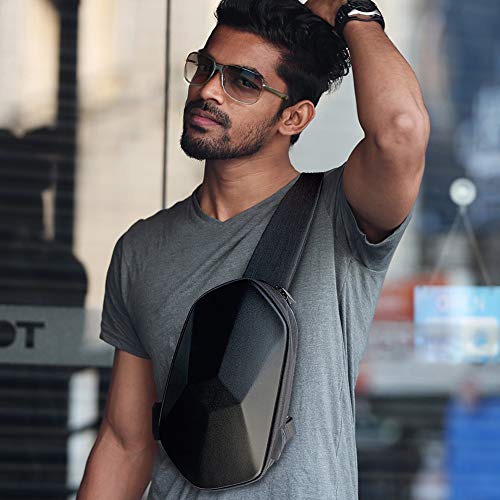 Tajezzo Anti-Theft Polyhedral Sling Chest Bag Waterproof Cross Body Backpack Lightweight Casual Daypack Cycling Shoulder Bag With Usb Port For Men And Women-Black #TOP1