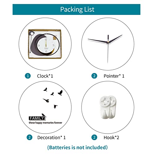 Yijidecor Modern Wall Clocks For Living Room Decor Large Pendulum Wall Clock Battery Operated Silent Non-Ticking For Kitchen Bedroom Office Home Wooden 16 Inches Decorative Wall Watch Clock For Indoor #TOP6