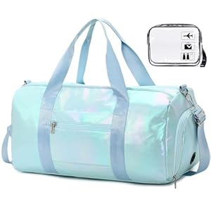 BLUBOON Duffle Bag Girls Kids Cute Gym Bag with Shoes Compartment & Wet Separation Waterproof Sports Overnight Travel Bag