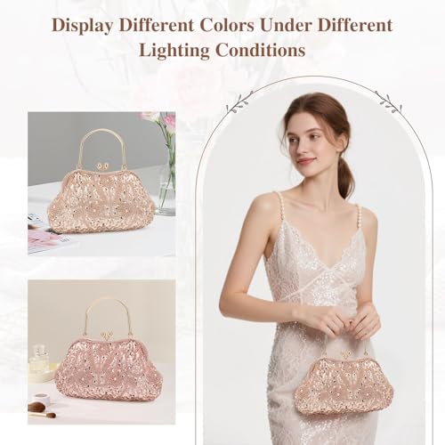 Image of UBORSE 1920s Vintage Clutch Purse Beaded Evening Bag for Women Formal Bridal Sequin Handbag Clutch for Wedding /Prom /Cocktail | 1920s