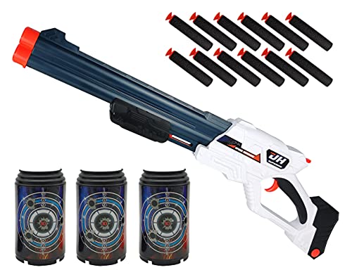 OSQI Toy Shotgun for Nerf Guns Bullets, Double Barrel Blaster Toy Gun with 3 Target, 12 Pcs Foam Refill Darts for Nerf Shotgun Rifle, Toy Foam Blasters Guns Gifts for 6-12 Year Old Boys