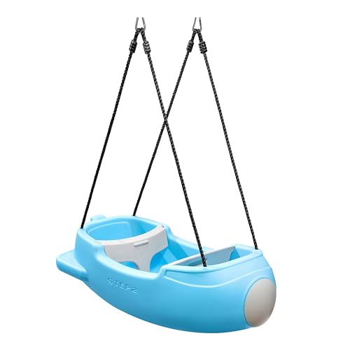 Step2 Rocket Swing for Two | Balancoire, Bleue Et Grise | Balancoire Bebe 2 Places | Balancoire Jardin en Forme De Fusée Spatial | Balancoire Bebe Jardin...
