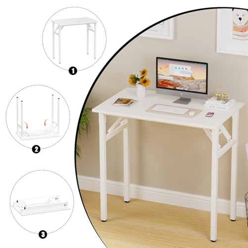 Table pliable d'ordinateur imperméable console compacte blanc