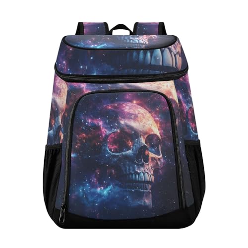 Skull Starry Sky Skeleton Cooler Backpack Cooler Insulated Leak Proof Lunch Backpack 36 Cans Waterproof Soft for Men Women Picnic Hiking Camping Beach