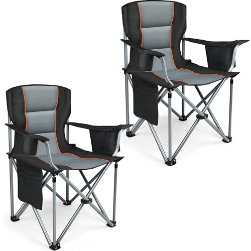 Camping Chairs, Heavy Duty Folding Chairs, 2 Pack, Outdoor Folding Chairs for Adults