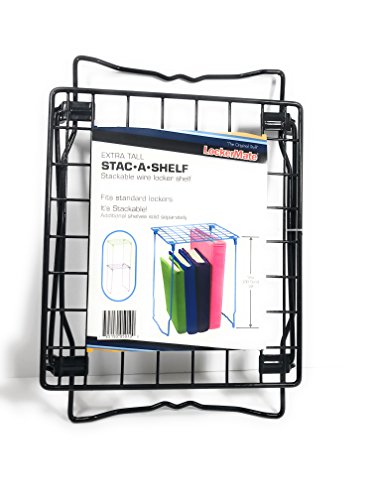 It's Academic LockerMate Stac-A-Shelf 12 Inch Wire Locker Shelf Black