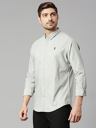 Image of Thomas Scott Men's Cricket Club Collection Classic Regular Fit Twill Shirt | 100% Cotton Long Sleeve Solid Shirt with Button Down Collar (Available in Plus Size)