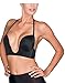 Fullness Women's Sexy V Shape Push Up Deep Plunge Convertible V Bra Max Cleavage Booster Shaper Beige 38D