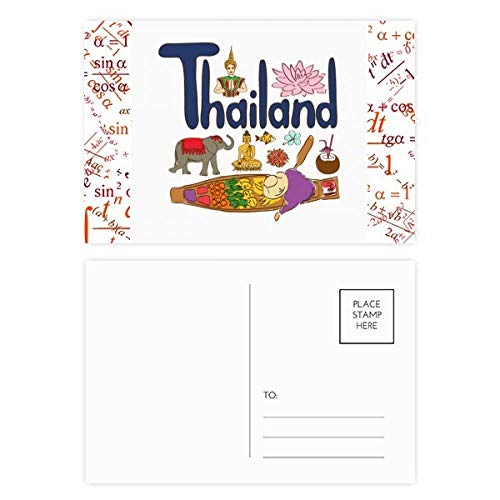 Jeu de cartes postales Thaïlande 20 pièces idée cadeau originale passionnés culture asiatique