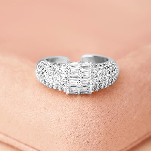 Image of Rubans Ring American Diamond Zirconia Trendy Jewellery Gift for Women & Girls