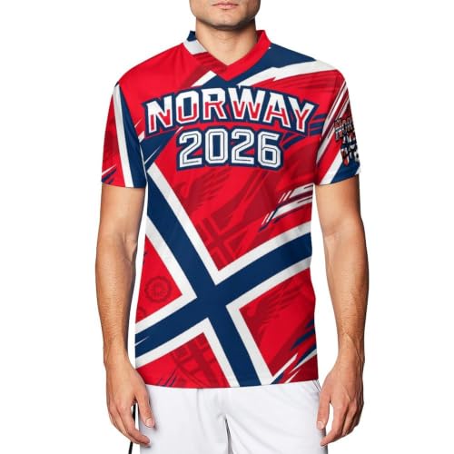 2026 Soccer Cup Mens Soccer Jersey Norway V Neck Soccer Fan T Shirts Summer Tops XX-Large (xx_l)