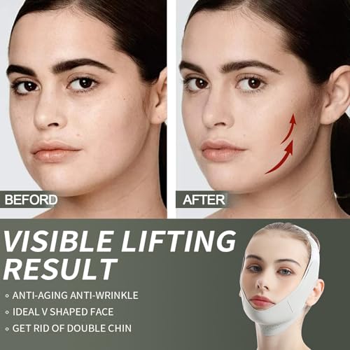 Generic Máscara de lifting facial, fita facial reutilizável, nova máscara de elevação V-Wire 2024, b