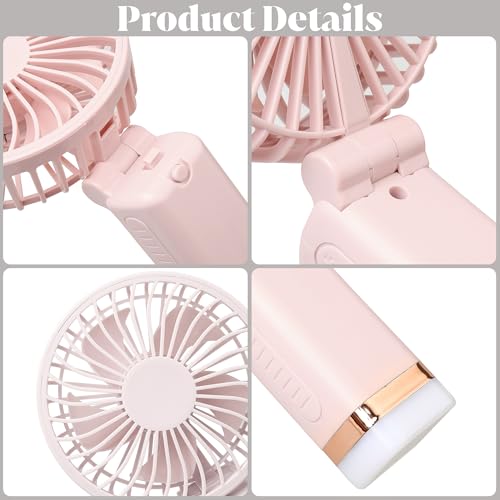 Image of Niwlix Portable Mini Hand Fan Rechargeable 3 Speed Modes, 1200 mAh Battery for Travel, Office & Makeup, Mini Fan, Hand Fan, Small Fan - Pink