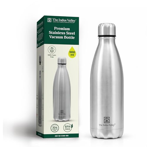 Image of The Indus Valley 1 Litre Stainless Steel Vacuum Insulated Cola Water Bottle - Double Wall, Hot & Cold, Leak-Proof Lid, Rust-Proof Flask for School, Office, Gym & Travel