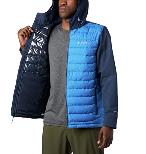 Image of Columbia Men's Powder Lite Hybrid Jacket, Azure Blue, Collegiate Navy Heather ,Large