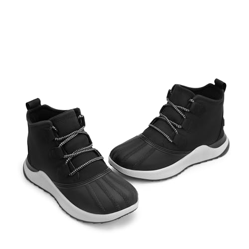 DREAM PAIRS Ankle Winter Boots for Women Waterproof Lace Up Anti-Slip Warm Snow Booties Fashion Sneaker Boots,Size 8,Black,SDSB2416W