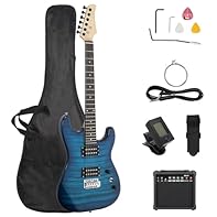 【Complete Electric Guitar Starter Kit for All Skill Levels】Jumpstart your musical journey with this 39-inch electric guitar bundle, featuring dual humbucker pickups and a 20W amplifier. Perfect for beginners and seasoned players 【Rich, Versatile Tone...